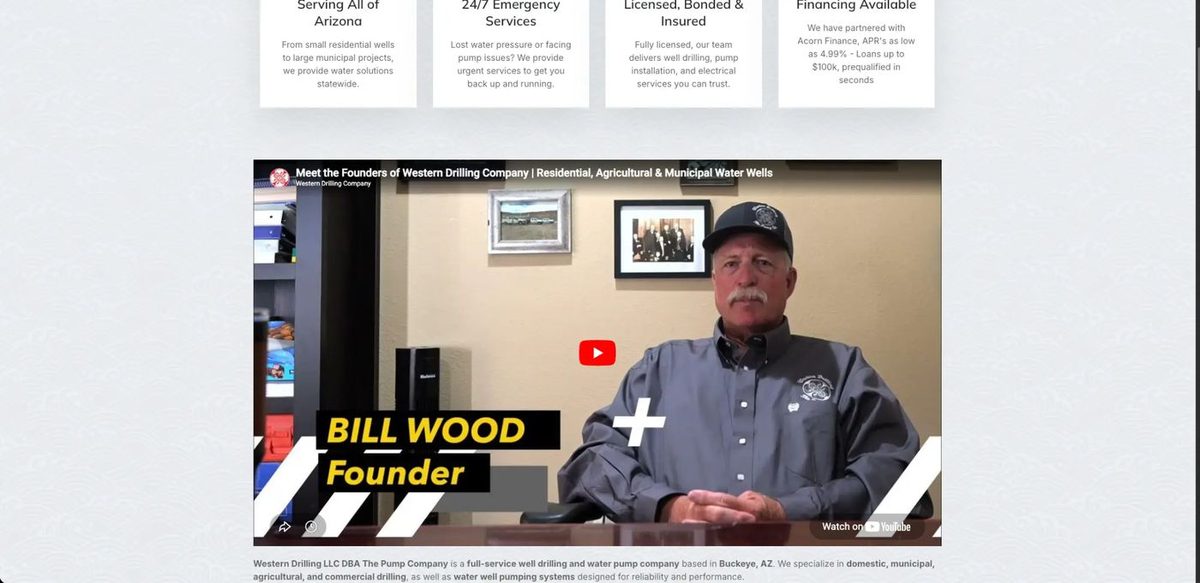 Western Drilling - Founder video section with Bill Wood